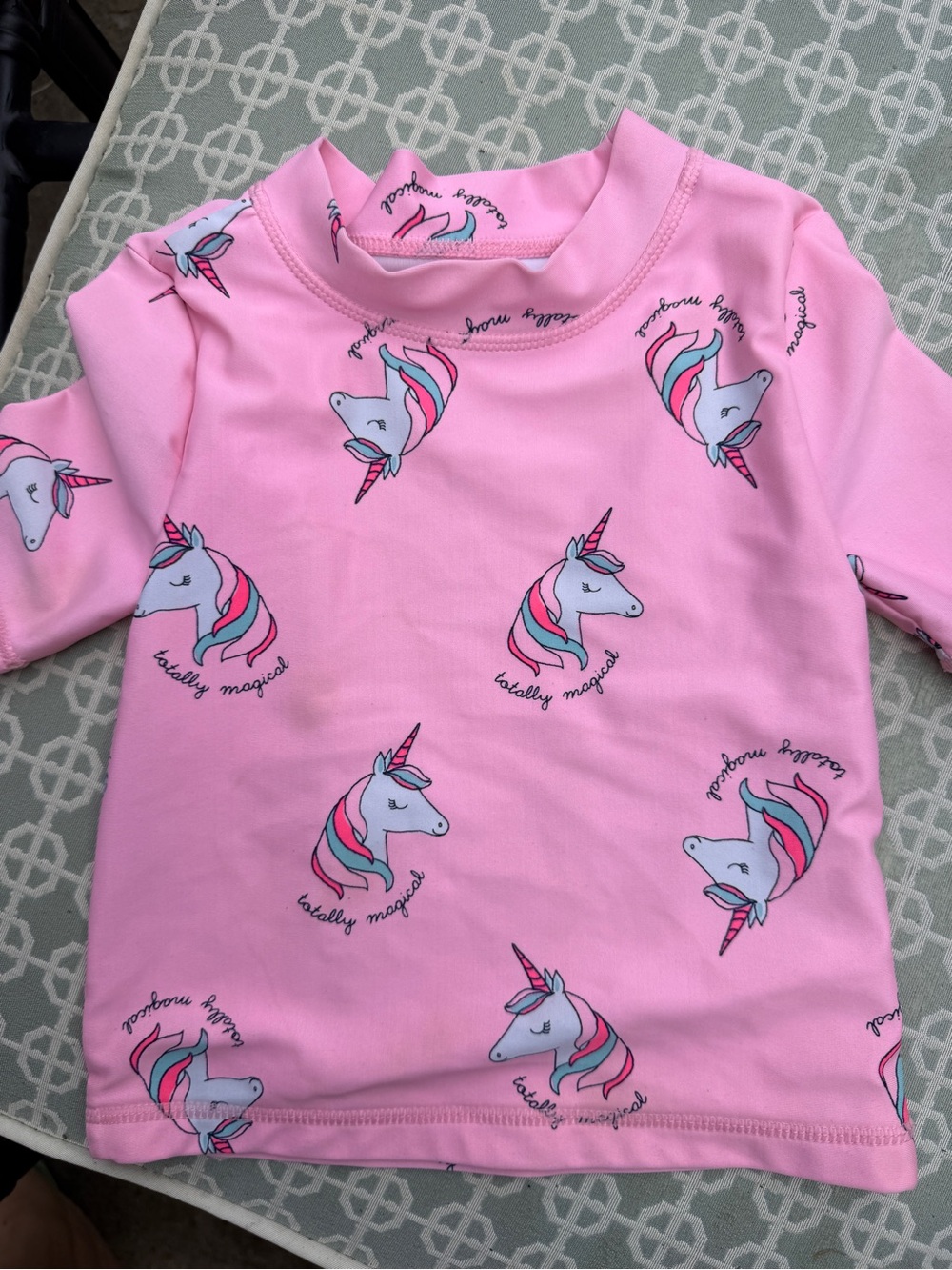 Kids Pink Unicorn swim Top - Brand:
